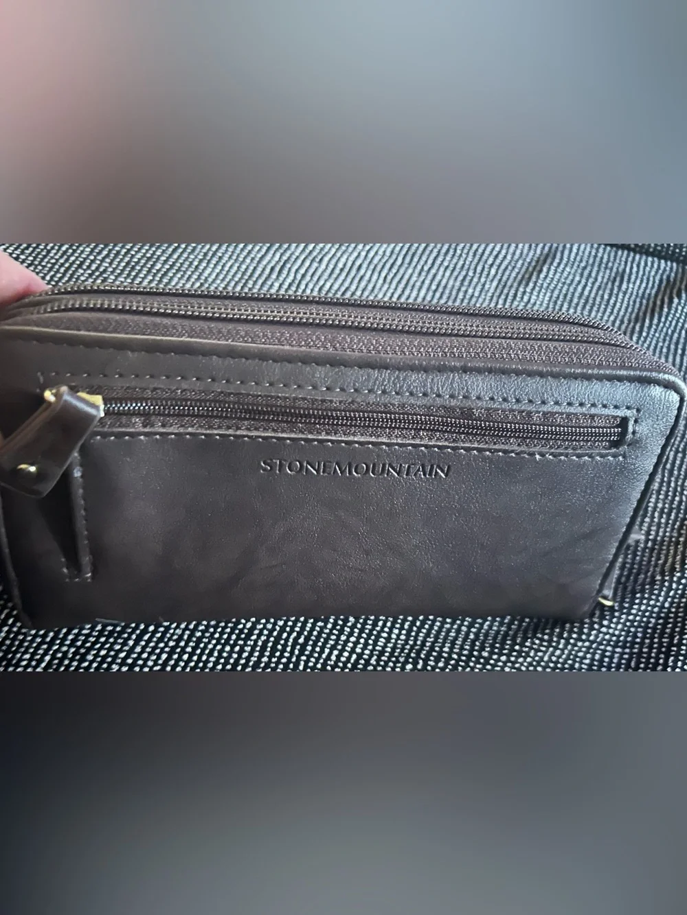 Stone Mountain Brown Zip Around Wallet Wristlet